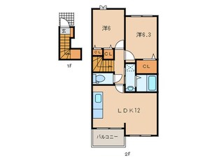 フレシ－ル小倉東Ｇ棟の物件間取画像